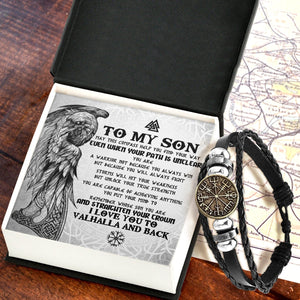 Viking Compass Bracelet - Viking - To My Son - I Love You To Valhalla And Back - Gbla16007