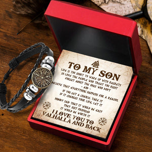Viking Compass Bracelet - Viking - To My Viking Son - I Love You To Valhalla And Back - Gbla16006