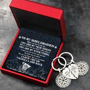 Viking Compass Couple Keychains - My Shieldmaiden - I Love You To Valhalla And Back - Gkes13003