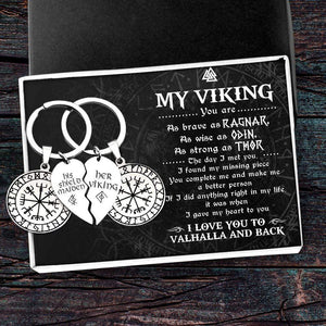 Viking Compass Couple Keychains - My Viking - I Gave My Heart To You - Gkdl26003