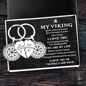 Viking Compass Couple Keychains - My Viking - You Are My Life - Gkdl26001