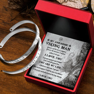 Viking Rune Couple Bracelets - My Awesome Viking Man - You Are The Monster I Needed - Gbt26001