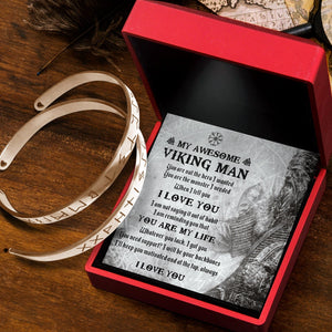 Viking Rune Couple Bracelets - My Awesome Viking Man - You Are The Monster I Needed - Gbt26001