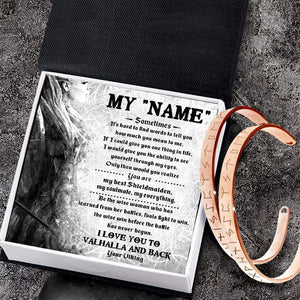 Viking Rune Couple Bracelets - To My Shieldmaiden - I Love You To Valhalla And Back - Gbt13002