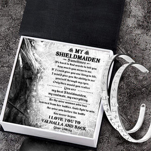 Viking Rune Couple Bracelets - To My Shieldmaiden - I Love You To Valhalla And Back - Gbt13002