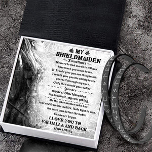 Viking Rune Couple Bracelets - To My Shieldmaiden - I Love You To Valhalla And Back - Gbt13002