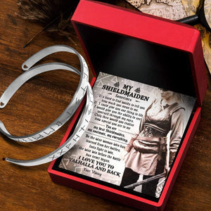 Viking Rune Couple Bracelets - To My Shieldmaiden - I Love You To Valhalla And Back - Gbt13023