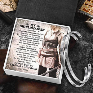 Viking Rune Couple Bracelets - To My Shieldmaiden - I Love You To Valhalla And Back - Gbt13023