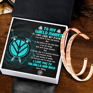 Viking Rune Couple Bracelets - Viking - To My Shield Maiden - I Love You To Valhalla And Back - Gbt13038