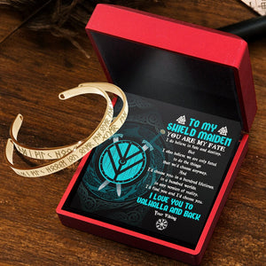 Viking Rune Couple Bracelets - Viking - To My Shield Maiden - I Love You To Valhalla And Back - Gbt13038