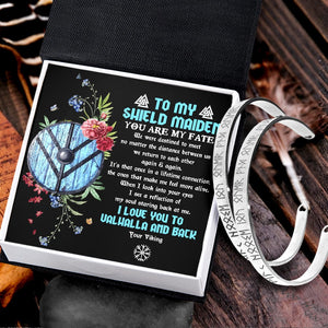 Viking Rune Couple Bracelets - Viking - To My Shield Maiden - I Love You To Valhalla And Back - Gbt13039