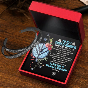 Viking Rune Couple Bracelets - Viking - To My Shield Maiden - I Love You To Valhalla And Back - Gbt13039