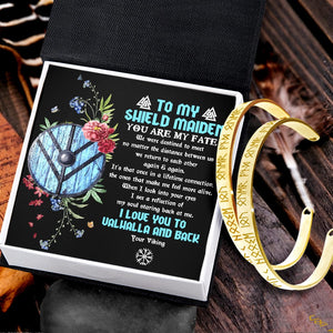 Viking Rune Couple Bracelets - Viking - To My Shield Maiden - I Love You To Valhalla And Back - Gbt13039