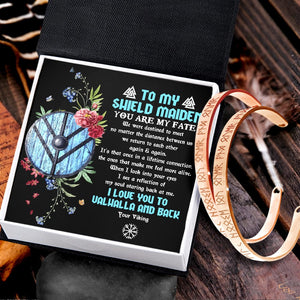 Viking Rune Couple Bracelets - Viking - To My Shield Maiden - I Love You To Valhalla And Back - Gbt13039