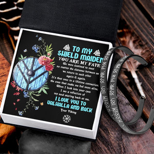 Viking Rune Couple Bracelets - Viking - To My Shield Maiden - I Love You To Valhalla And Back - Gbt13039