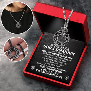 Viking Rune Necklace - Viking - To My Shield Maiden - I Love You To Valhalla And Back - Gndy13004