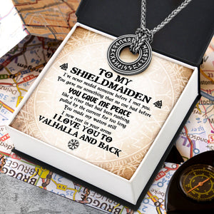 Viking Rune Necklace - Viking - To My Shield Maiden - You Gave Me Peace - Gndy13003