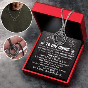 Viking Rune Necklace - Viking - To My Viking Man - You Are A Warrior - Gndy26004