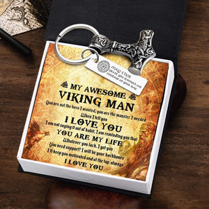 Viking Thor Keychain - My Awesome Viking Man - You Are the Monster I Needed - Gkbv26001
