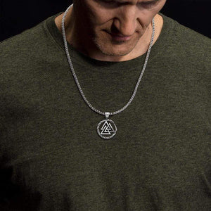 Viking Valknut & Dragon Necklace - My Viking - I Love You To Valhalla And Back - Gnds26001