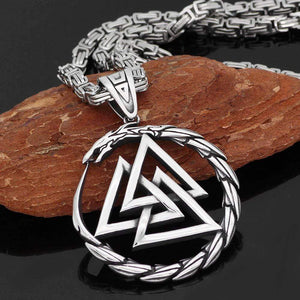 Viking Valknut & Dragon Necklace - My Viking - I Love You To Valhalla And Back - Gnds26001