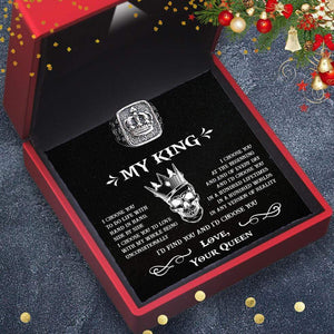 Vintage Crown Ring - Skull - My Man - I'd Find You And I'd Choose You - Grd26010