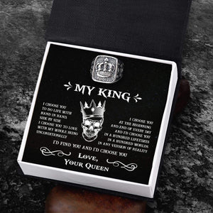 Vintage Crown Ring - Skull - My Man - I'd Find You And I'd Choose You - Grd26010