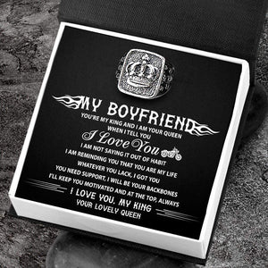 Vintage Crown Ring - To My Boyfriend - You Are My King And I Am Your Queen - Grd12001