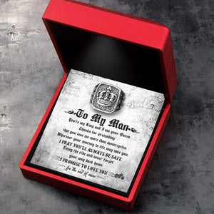 Vintage Crown Ring - To My Man - You Are My King And I Am Your Queen - Grd26006