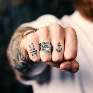 Vintage Crown Ring - To My Tattooed Man - You Are My King And I Am Your Queen - Grd26002