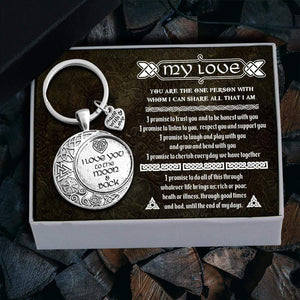 Vintage Moon Keychain - My Love - I Promise To Cherish Every Day We Have Together - Gkcb13003