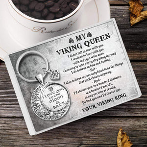 Vintage Moon Keychain - My Viking Queen - I Love You To The Moon And Back - Gkcb13006