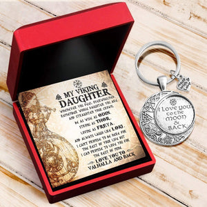 Vintage Moon Keychain - Viking - To My Daughter - Straighten Your Crown - Gkcb17001