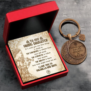 Vintage Moon Keychain - Viking - To My Daughter - Straighten Your Crown - Gkcb17002