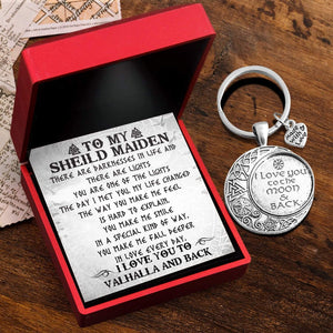 Vintage Moon Keychain - Viking - To My Sheild Maiden - You Are One Of The Lights - Gkcb13009