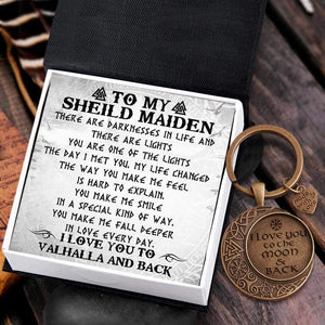 Vintage Moon Keychain - Viking - To My Sheild Maiden - You Are One Of The Lights - Gkcb13009