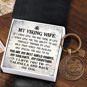 Vintage Moon Keychain - Viking - To My Wife - How Special You Are To Me - Gkcb15003