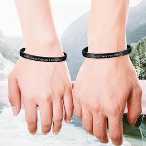 Vintage Steel Couple Bracelets - My Man - I Want All Of My Lasts To Be With You - Gbt26005