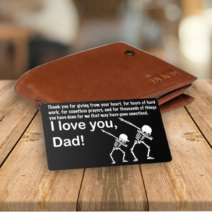 Wallet Card - Skull & Tattoo - To My Dad - I Love You, Dad! - Gca18017