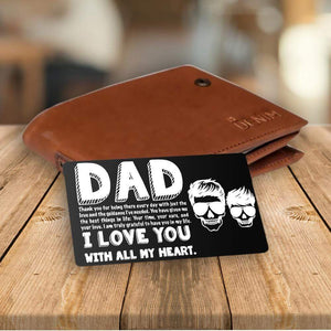 Wallet Card - Skull & Tattoo - To My Dad - I Love You With All My Heart - Gca18016