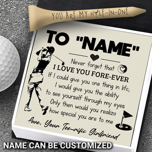 Wooden Golf Tee - Golf - To My Par-fect Boyfriend - I Love You Fore-ever - Gah12002