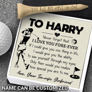 Wooden Golf Tee - Golf - To My Par-fect Boyfriend - I Love You Fore-ever - Gah12002