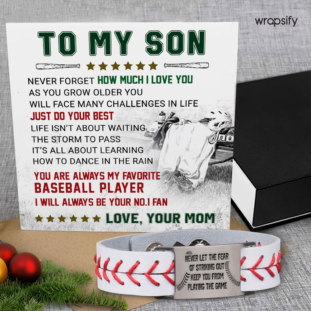 Baseball Bracelet - Baseball - To My Son - From Mom - Just Do Your Best - Gbzj16031