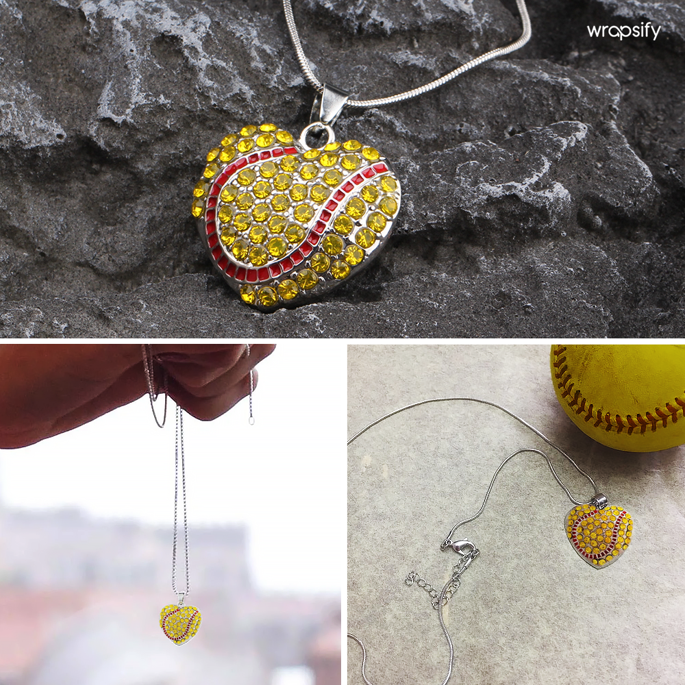 Personalized New Softball Heart Necklace - Softball - To My Granddaughter - I Will Always Be Your No.1 Fan - Gnep23004