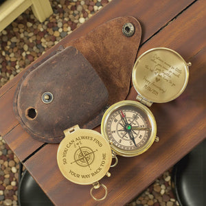 Personalized Engraved Bronze Compass - Handmade 1 year Anniversary Gift for Couples | Custom Name, Date - Gpb26262