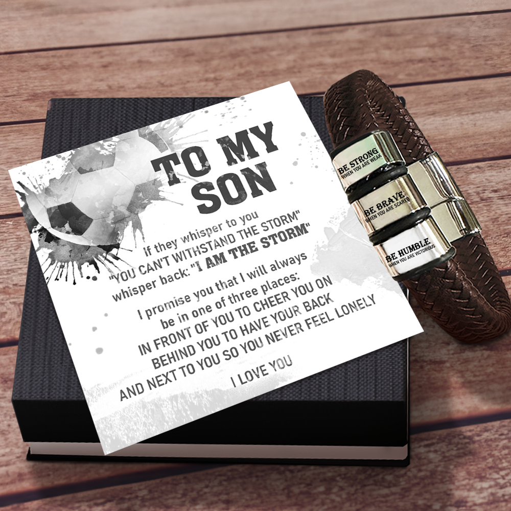 Personalized Leather Bracelet - Soccer - To My Son - You Can't Withstand The Storm - Gbzl16049