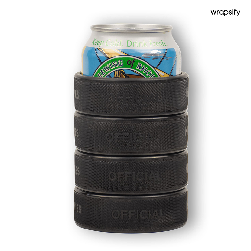 Hockey Can Cooler - Made from Real Pucks -  For Hockey Fan - Gawd