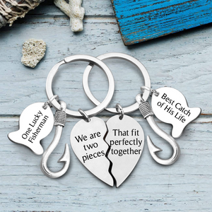 Fishing Heart Puzzle Keychains - Fishing - To My Lady - I Am The Luckiest Fisherman - Gkbn13006