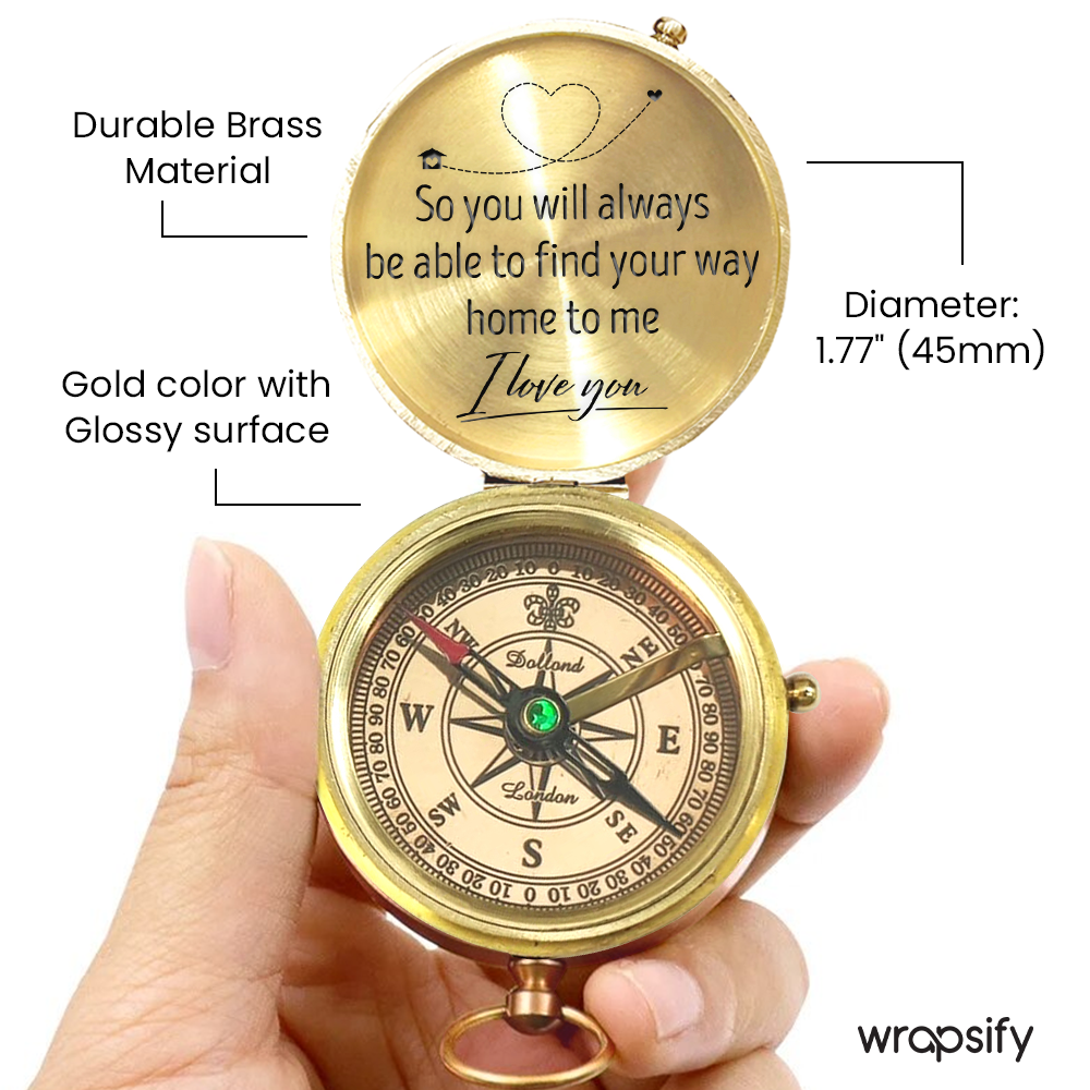 Let Me Be Your True North - Loving Personalized Compass for Your Soulmate - Gpb14002