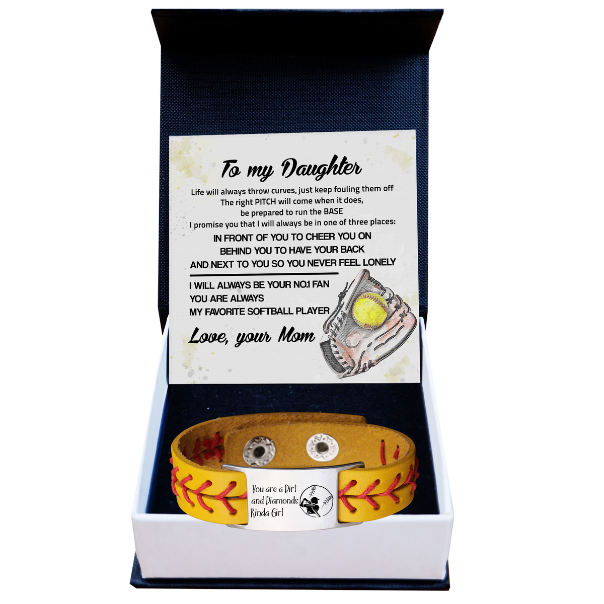 Personalized Softball Bracelet - Softball - To My Daughter - From Mom - Your No.1 Fan - Gbzk17001